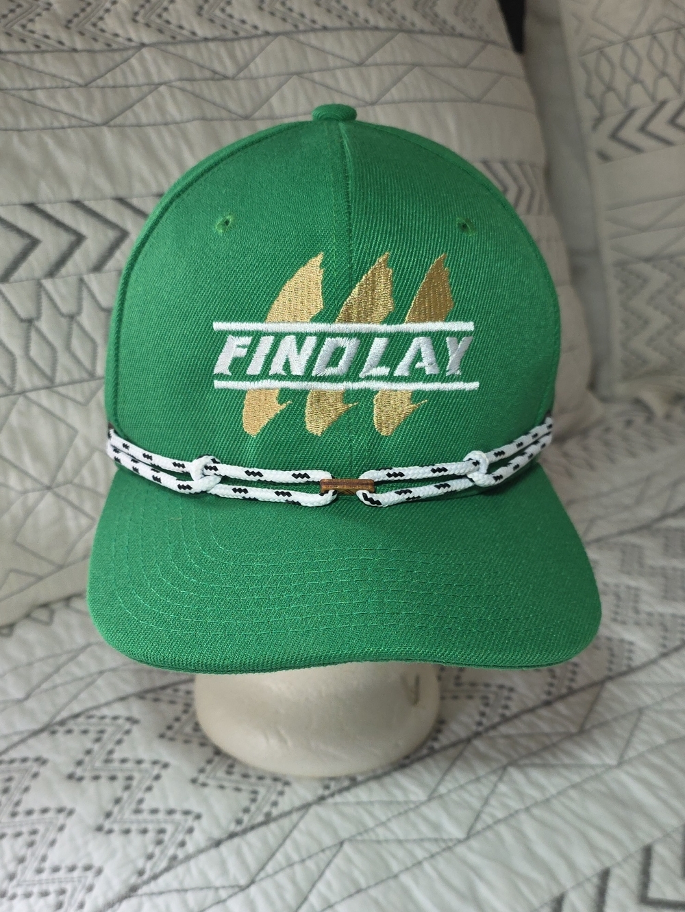 Findlay Green Baseball Cap with Rope Accent